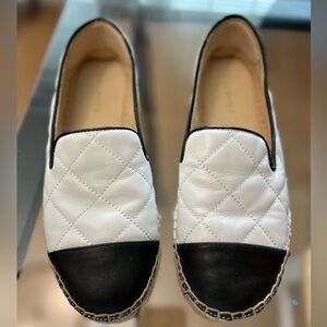 Talbots Izzy Quilted Soft Napa Leather Espadrille Flats Women’s 7